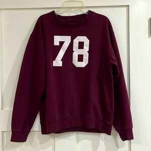 Nordstrom Hi Res 1984 Sweatshirt Women's Size Small Burgundy